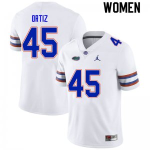 Women's Florida Gators #45 Marco Ortiz NCAA Nike White Authentic Stitched College Football Jersey XDN7362TH